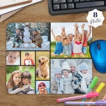 Simple 8 Photo Collage Mouse Pad<br><div class="desc">Create your own personalized, custom colour grid photo mouse pad with this easy-to-upload photo collage template featuring 8 pictures in various shapes and sizes, both horizontal and vertical to accommodate a wide variety of photo subjects. Personalize with a family name, individual name, monogram or other custom text clicking EDIT to...</div>
