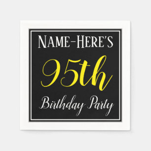 Simple, 95th Birthday Party w/ Custom Name Napkin