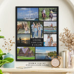 Simple 9 Photo Collage Custom Colour Personalized Faux Canvas Print<br><div class="desc">Create a personalized, custom colour multi-photo faux canvas print utilizing this easy-to-upload photo collage template featuring 9 pictures in various shapes and sizes. Personalize with your custom text in your choice of font styles and background colour (shown in black). Simple to decorate your wall with memories, showcase your family, friends,...</div>