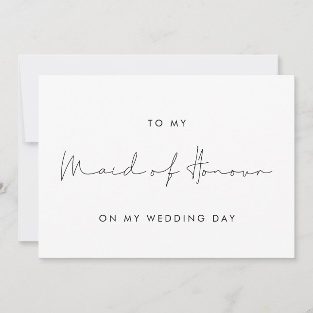 Simple à ma femme d'honneur sur ma carte de jour d (Devant)