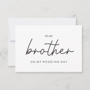 Simple à mon frère sur ma carte de jour de mariage