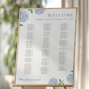 Simple ABC Seating Chart, Hydrangea, XL Poster