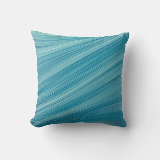 Simple Abstract Blue Wave Lines | Throw Pillow (Front)