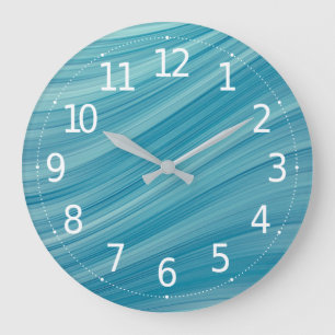Simple Abstract Blue Wave Lines Wall Clock