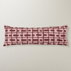 Simple Abstract Burgundy Pink Pattern Body Pillow