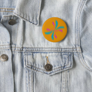 Simple Abstract Butterfly Flight Messy Pattern 2 Inch Round Button