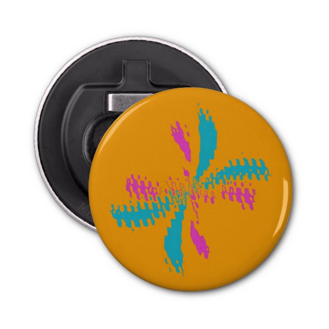 Simple Abstract Butterfly Flight Messy Pattern Bottle Opener (Front)