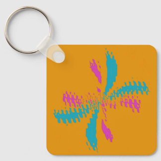Simple Abstract Butterfly Flight Messy Pattern Keychain