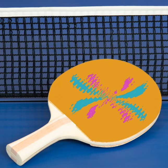Simple Abstract Butterfly Flight Messy Pattern Ping Pong Paddle (Insitu)