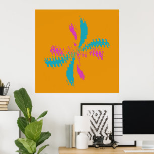 Simple Abstract Butterfly Flight Messy Pattern  Poster