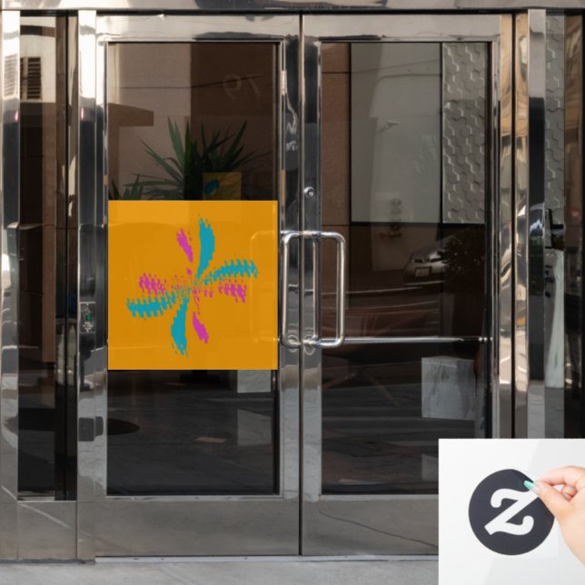 Simple Abstract Butterfly Flight Messy Pattern Window Cling (Office Door)