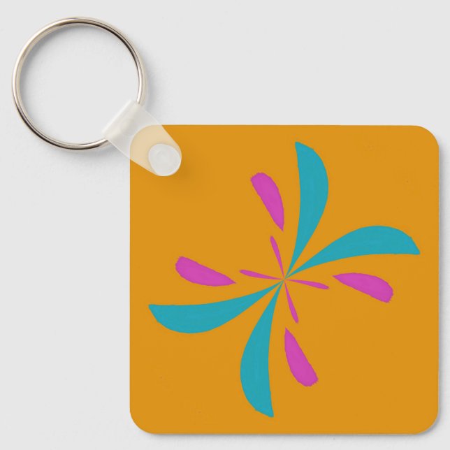 Simple Abstract Butterfly Flight Pattern Keychain (Front)