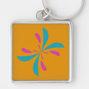 Simple Abstract Butterfly Flight Pattern Keychain