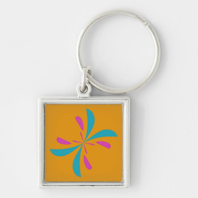Simple Abstract Butterfly Flight Pattern Keychain (Front)
