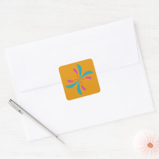 Simple Abstract Butterfly Flight Pattern Square Sticker