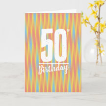 Simple abstract colourful wave lines 50th birthday