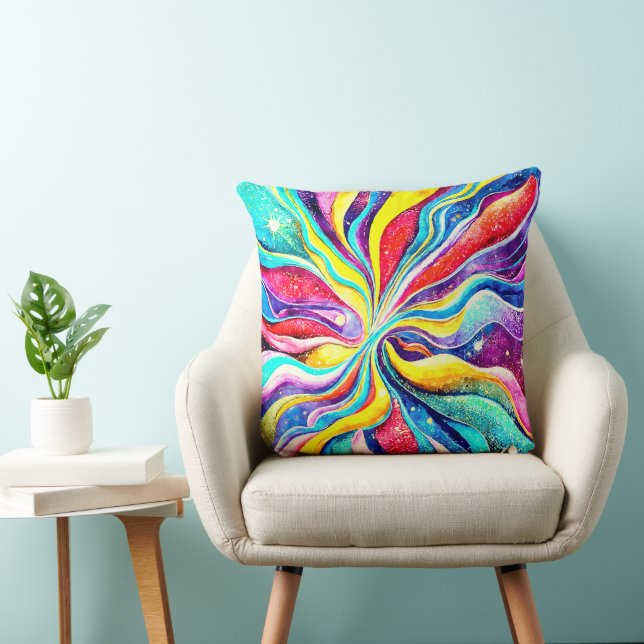 SIMPLE ABSTRACT COSMIC DESIGN THROW PILLOW (Chair)