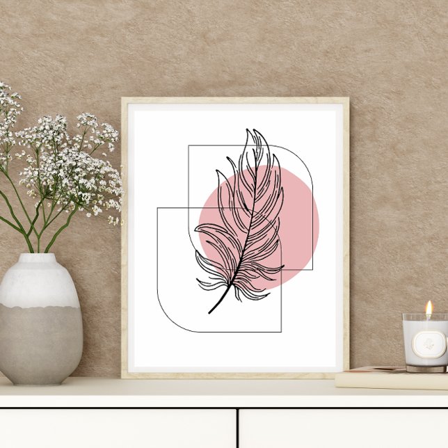 Simple Abstract Minimal Boho Style Leaf Design Poster (Creator Uploaded)