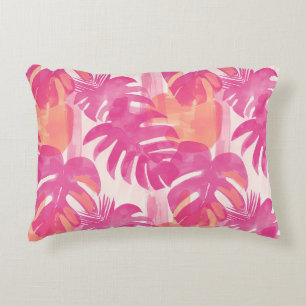 Simple abstract pattern with leaves of monstera, f accent pillow