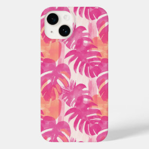 Simple abstract pattern with leaves of monstera, f Case-Mate iPhone 14 case