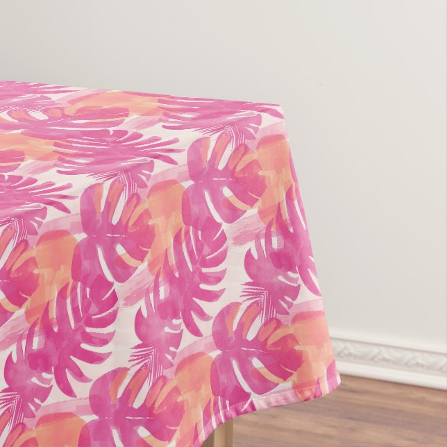 Simple abstract pattern with leaves of monstera, f tablecloth (In Situ)