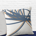 Simple Abstract Ribbon Design Throw Pillow<br><div class="desc">Stylish pillow features a simple artistic abstract ribbon composition in blue and orange on a simple white background. This abstract composition is built on combinations of repeated ribbons, which are overlapped and interlaced to form a stylish abstract design. An elegant artistic decorative pillow for your bedroom or favourite chair, a...</div>