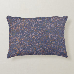 Simple Abstract Thread Art Blue Pattern Accent Pillow