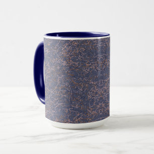 Simple Abstract Thread Art Blue Pattern Mug