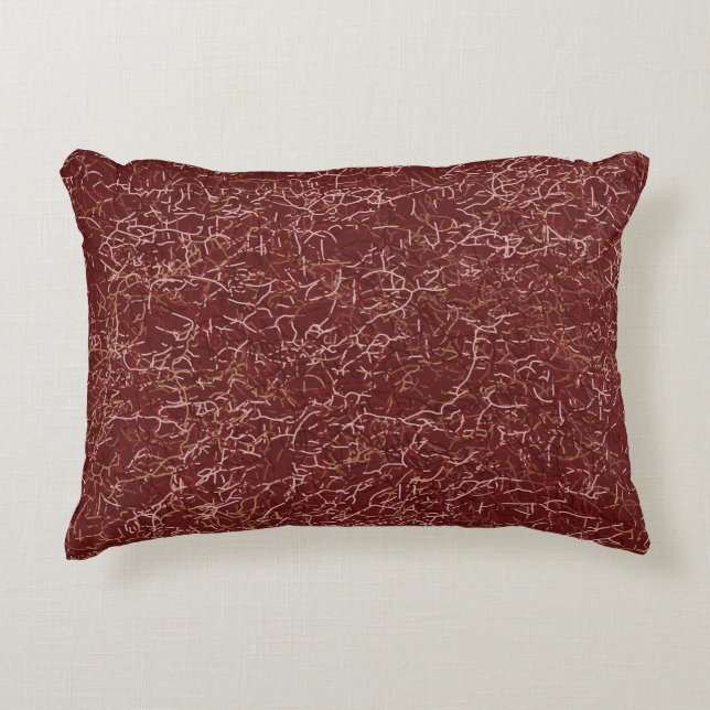 Simple Abstract Thread Art Red Pattern Accent Pillow (Front)