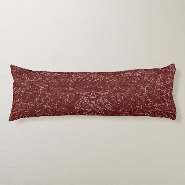 Simple Abstract Thread Art Red Pattern Body Pillow (Front)