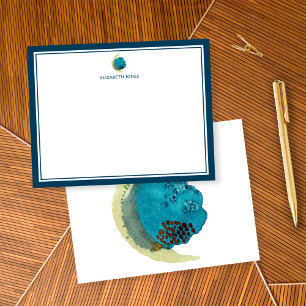 Simple Abstract Watercolor Personalized Stationery Card