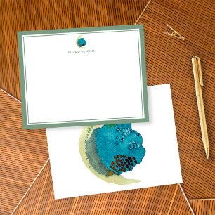 Simple Abstract Watercolor Personalized Stationery Card