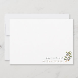 Simple Acorns & Leaves Fall Personalized Card