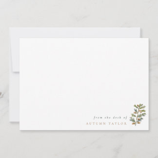 Simple Acorns & Leaves Fall Personalized Card