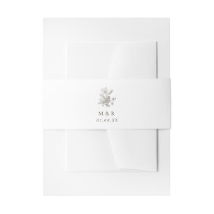 Simple Acorns & Pinecone Monogram Fall Wedding Invitation Belly Band