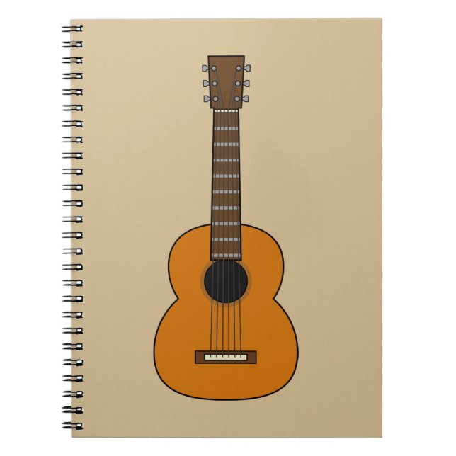 Simple Acoustic Guitar Cartoon Notebook (Front)