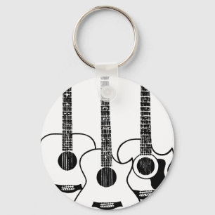 simple acoustic guitars keychain