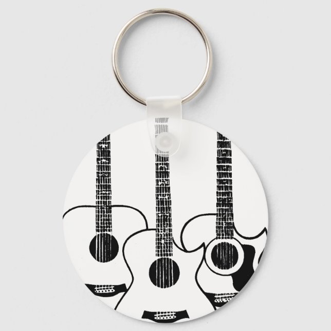 simple acoustic guitars keychain (Front)