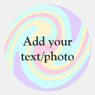 Simple acrylic pour marble add your text name cust classic round sticker