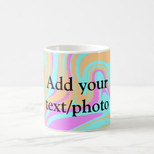 Simple acrylic pour marble add your text name cust coffee mug
