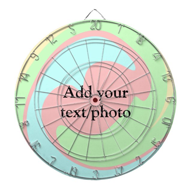 Simple acrylic pour marble add your text name cust dartboard (Front)