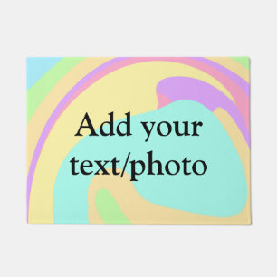 Simple acrylic pour marble add your text name cust doormat