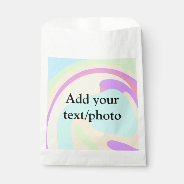 Simple acrylic pour marble add your text name cust favour bag (Front)