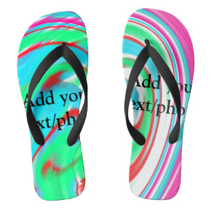 Simple acrylic pour marble add your text name cust flip flops