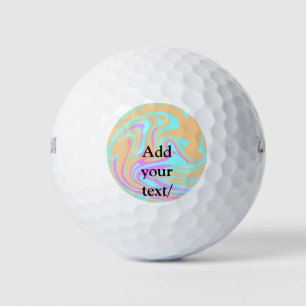 Simple acrylic pour marble add your text name cust golf balls