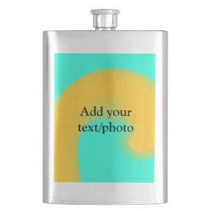 Simple acrylic pour marble add your text name cust hip flask