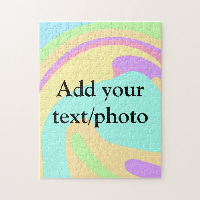 Simple acrylic pour marble add your text name cust jigsaw puzzle (Vertical)