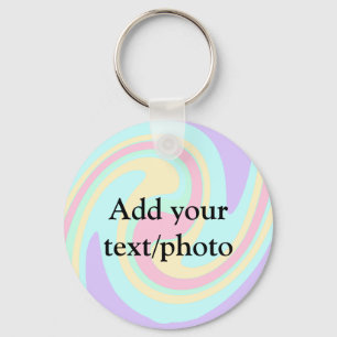 Simple acrylic pour marble add your text name cust keychain