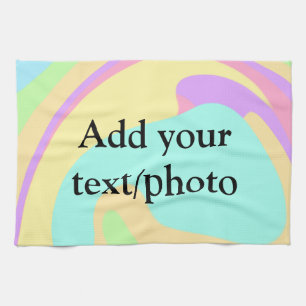 Simple acrylic pour marble add your text name cust kitchen towel