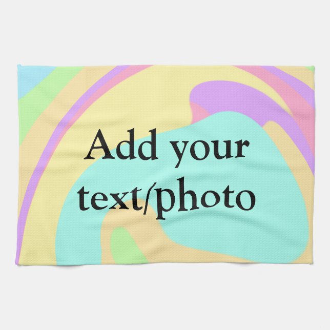 Simple acrylic pour marble add your text name cust kitchen towel (Horizontal)
